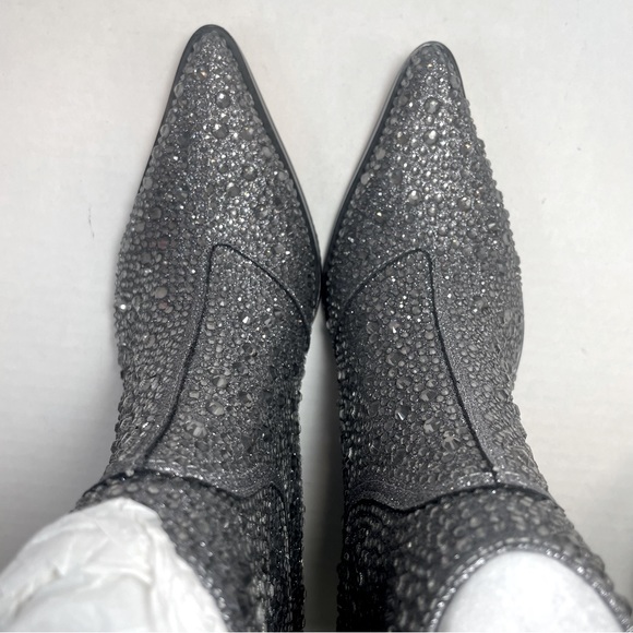 BNIB FIRST QUALITY Jessica Simpson Pewter Tamira 2 Rhinestone Ankle Boots 5.5M - Picture 12 of 15